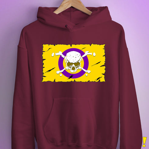 Intersex Pride Pirate Flag Hoodie - Maroon